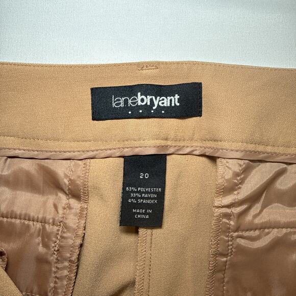 Lane Bryant Stretch Wide Leg Trousers High Rise Tan Pants Womens Plus Sz 20 EUC - Picture 3 of 11